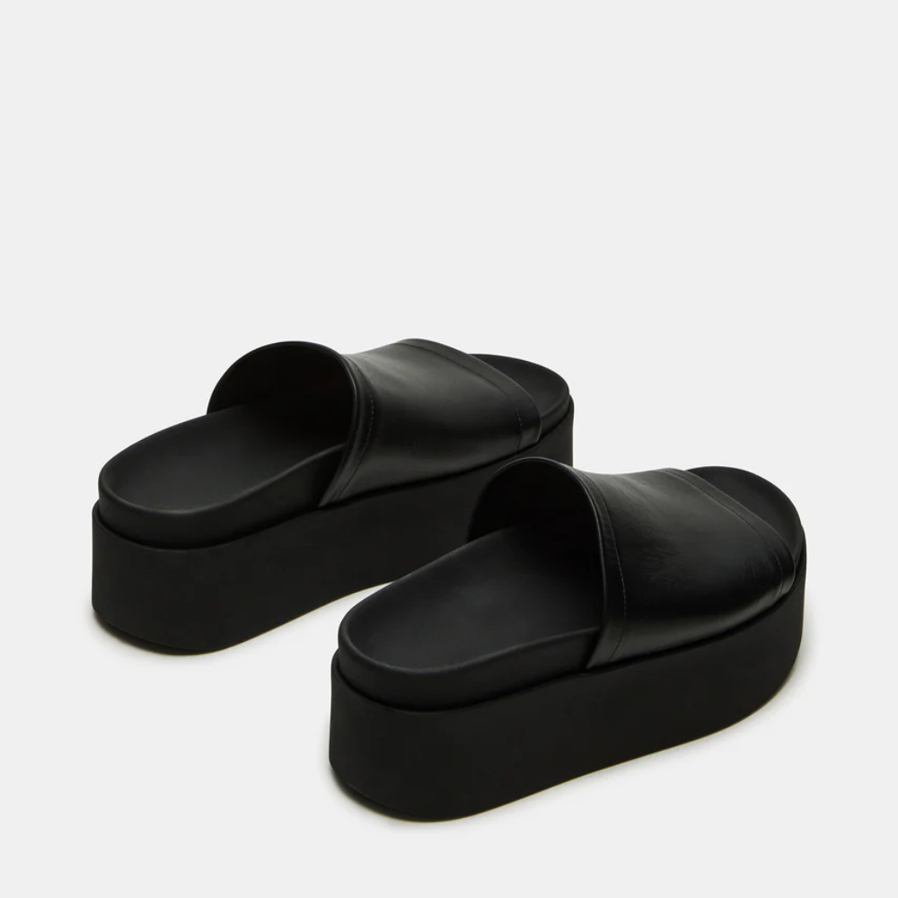 Women's Leather Chunky Flatform Slides
