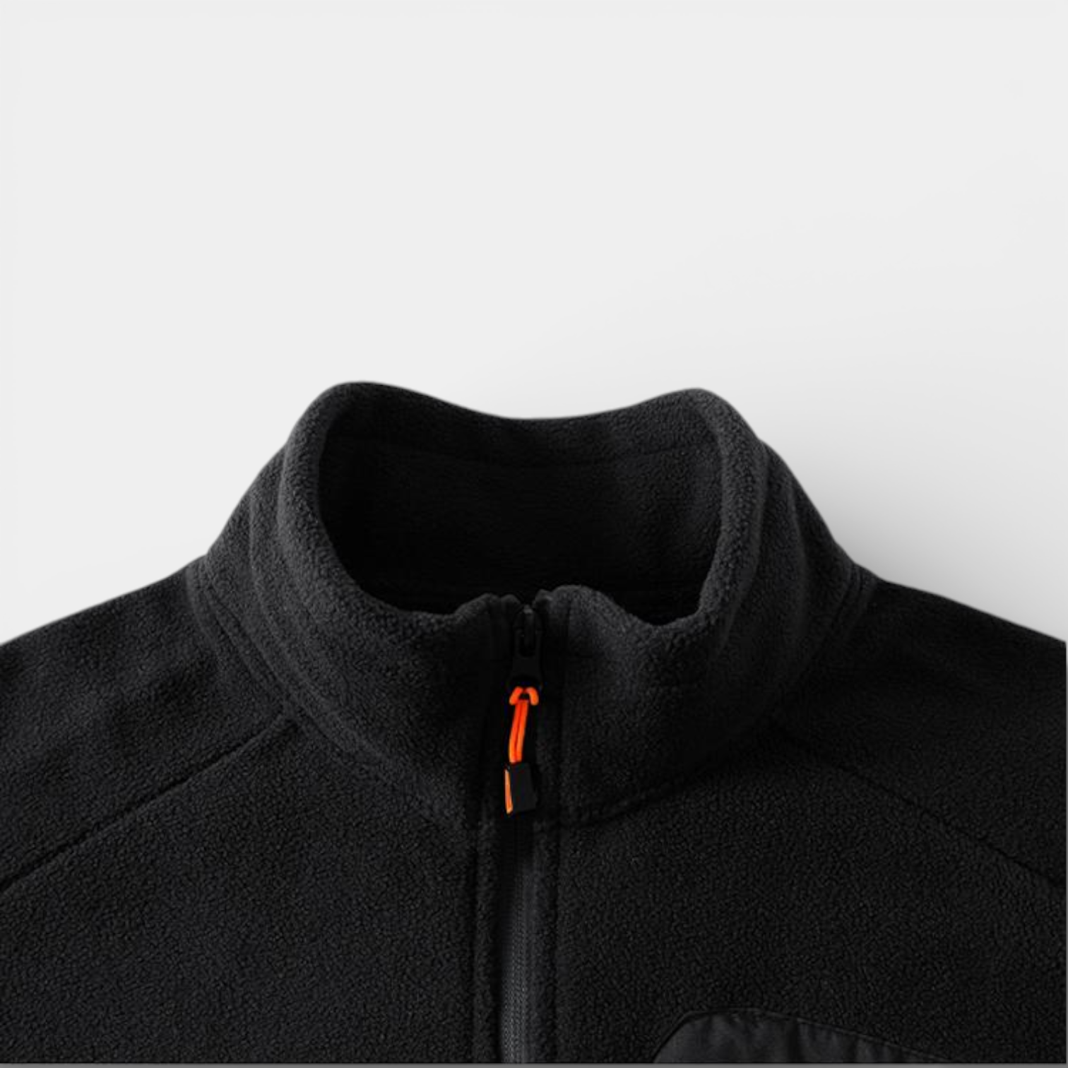 Fleece Full-Zip Jacket Stand Collar Regular Fit for Men