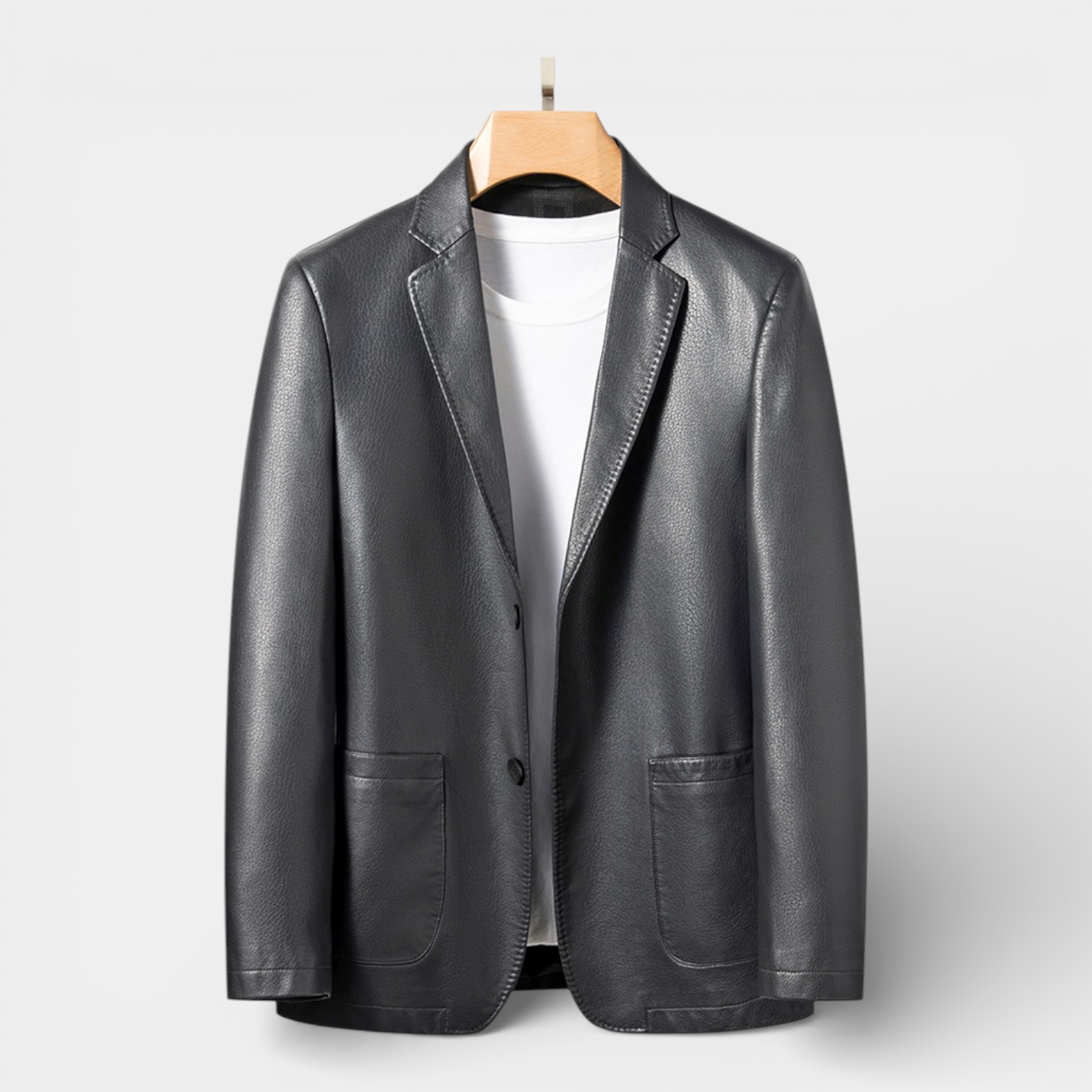 Structured Blazer Jacket Single-Breasted Regular Fit for Men