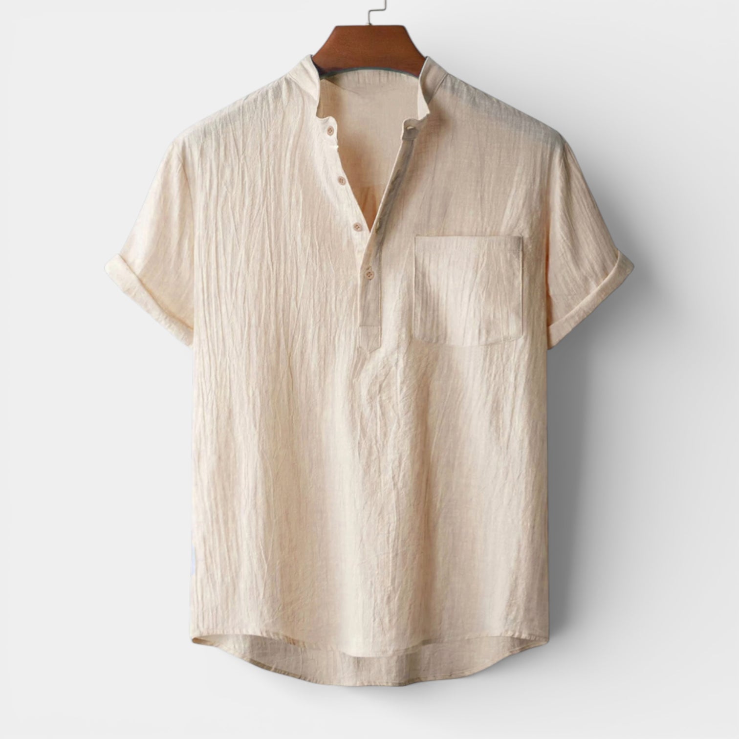Henley Shirt Short Sleeve Regular Fit for Men