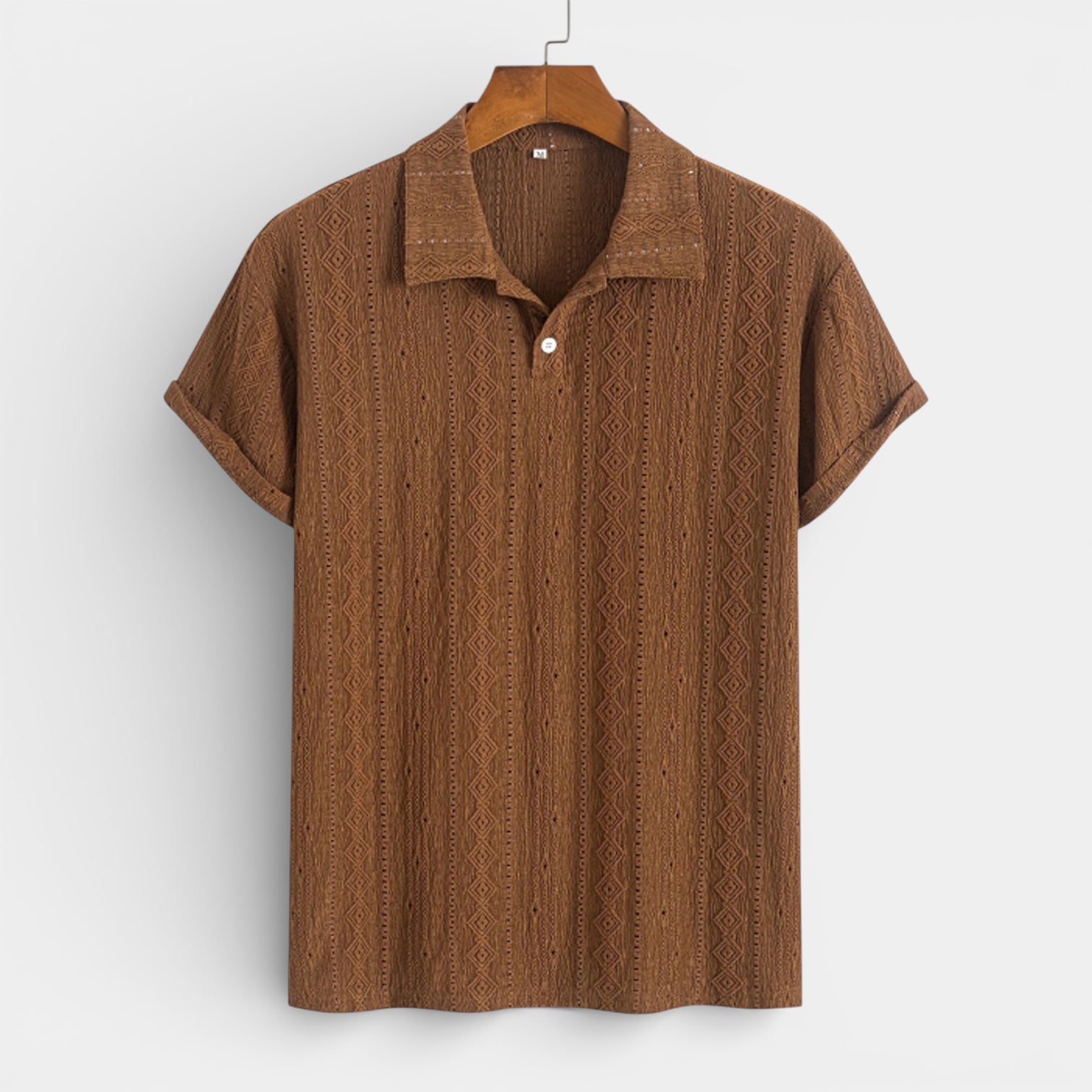 Geometric Pattern Short Sleeve Polo Shirt for Men