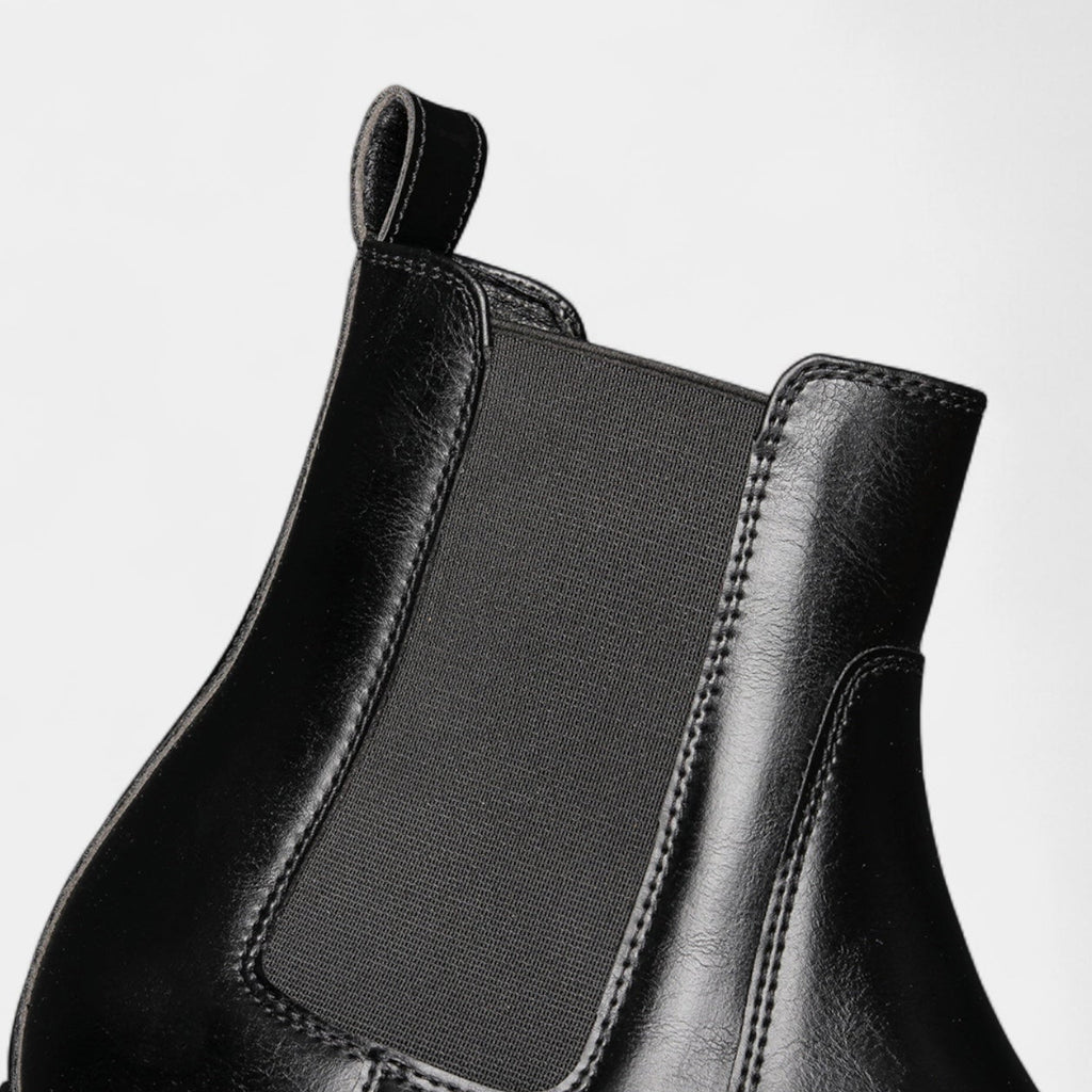 Faux Leather Chelsea Boots Elastic Panel for Men