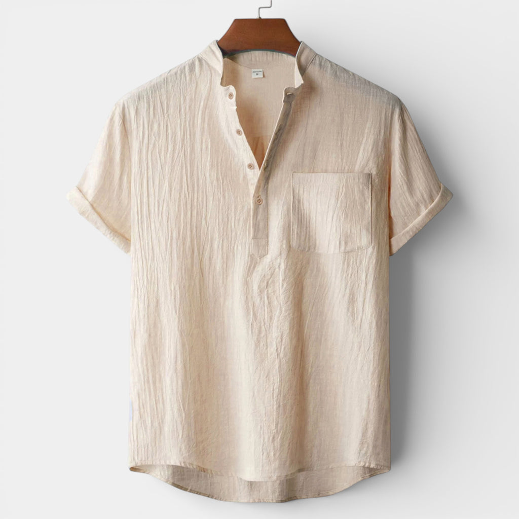 Henley Shirt Short Sleeve Regular Fit for Men