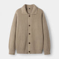 Ribbed Knit Button-Up Cardigan Regular Fit for Men
