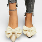 Women's Pointed-Toe Slingback Flats with Bow