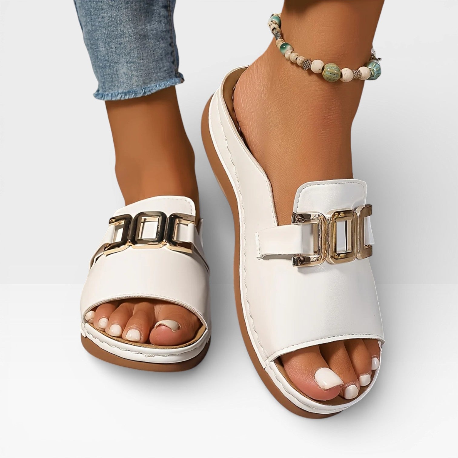 Women's Dressy Buckle Sandals with Adjustable Fit