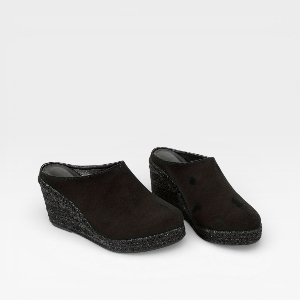 Women's Velvet Wedge Sandals with Rope Sole