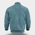 Soft Faux Suede Bomber Jacket Ribbed Cuffs for Men