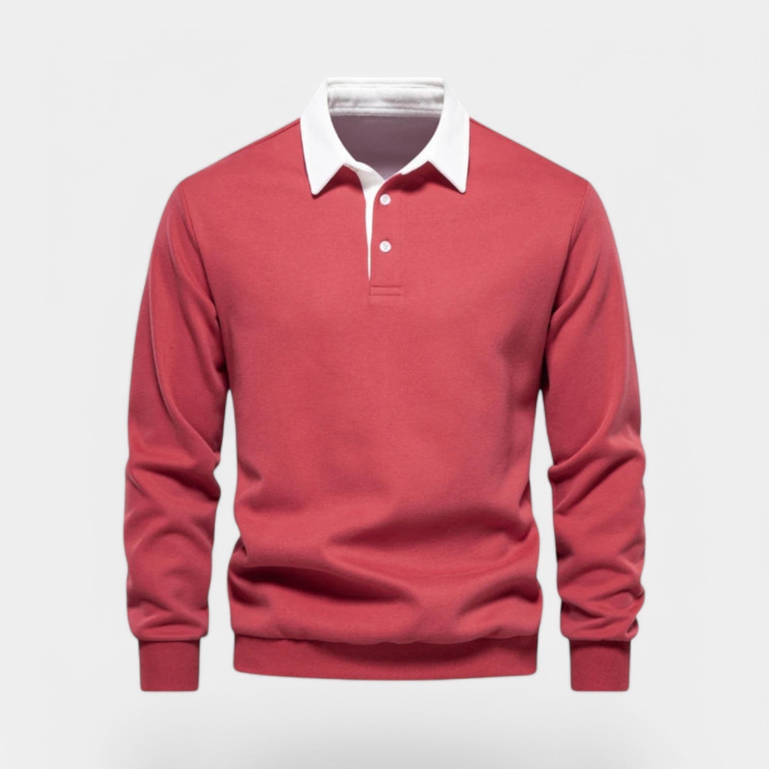 Dress Collar Polo Sweatshirt Cotton Pullover for Men