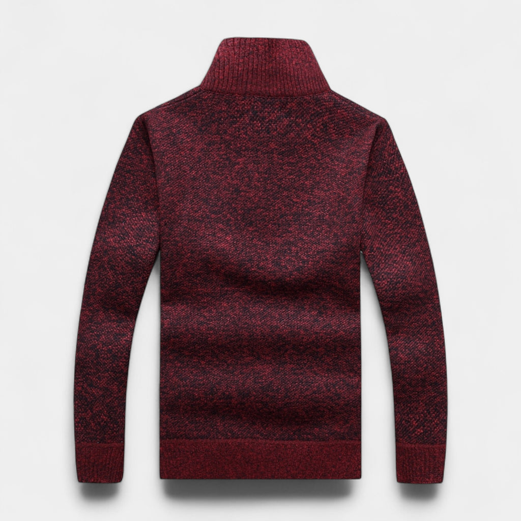 Fleece Lined Half-Zip Pullover Sweater Regular Fit for Men
