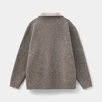 Wool Blend Collared Pullover Sweater Ribbed for Men