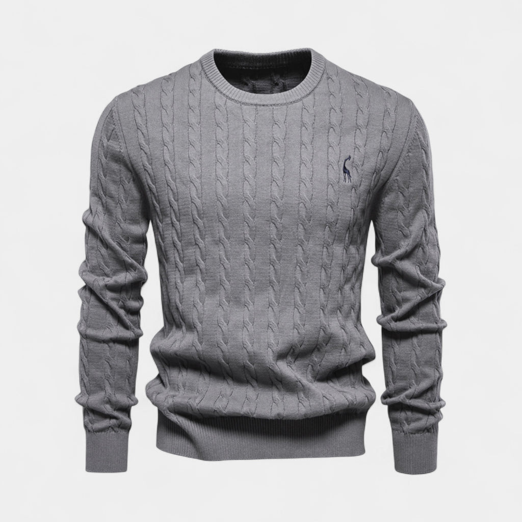 Cable Knit Crew Neck Sweater Regular Fit for Men