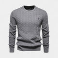 Cable Knit Crew Neck Sweater Regular Fit for Men