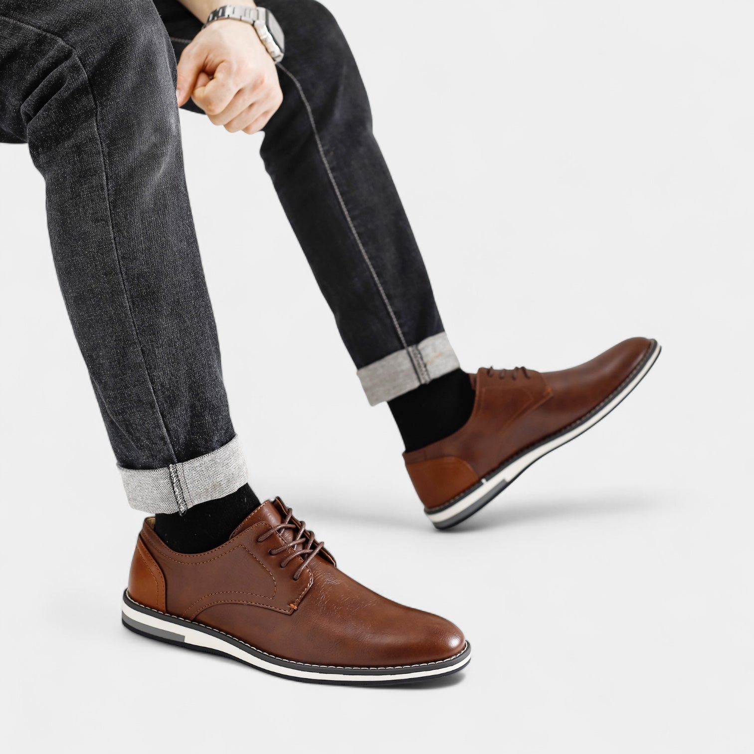 Leather Loafer Slip-On Dress Shoes for Men