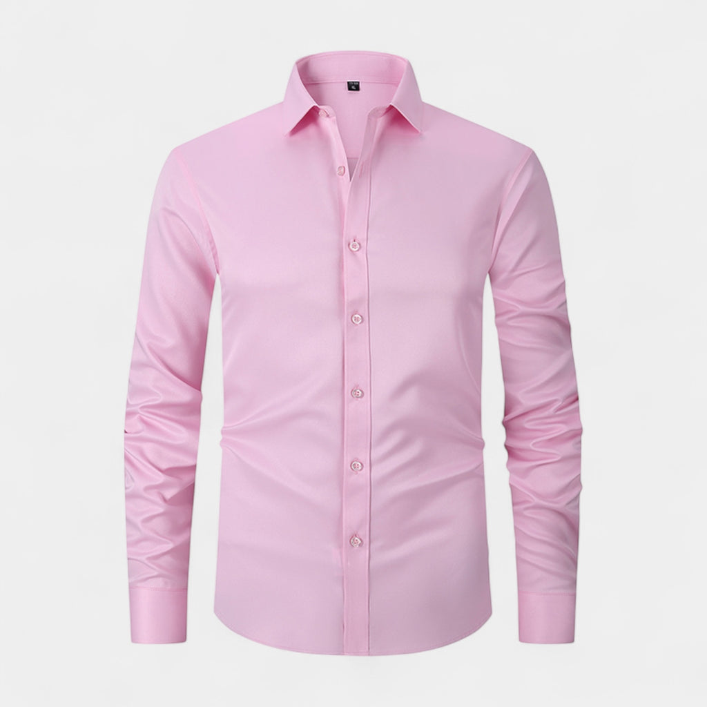 Slim Fit Cotton Blend Button-Down Dress Shirt for Men