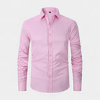 Slim Fit Cotton Blend Button-Down Dress Shirt for Men