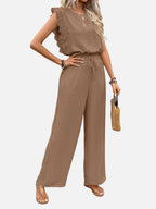 Women's Two-Piece Set with Wide Leg Trousers