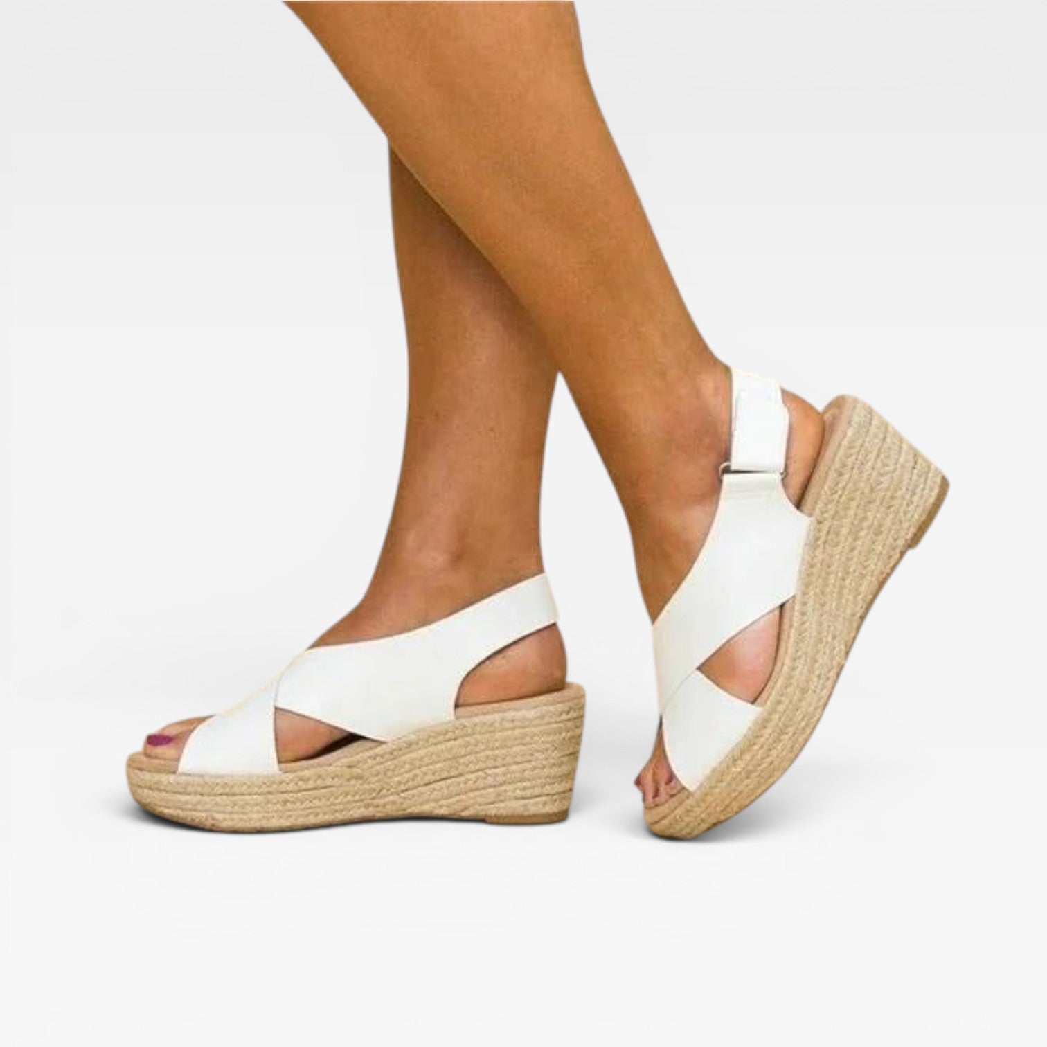 Women's Cross-Strap Espadrille Wedge Sandals