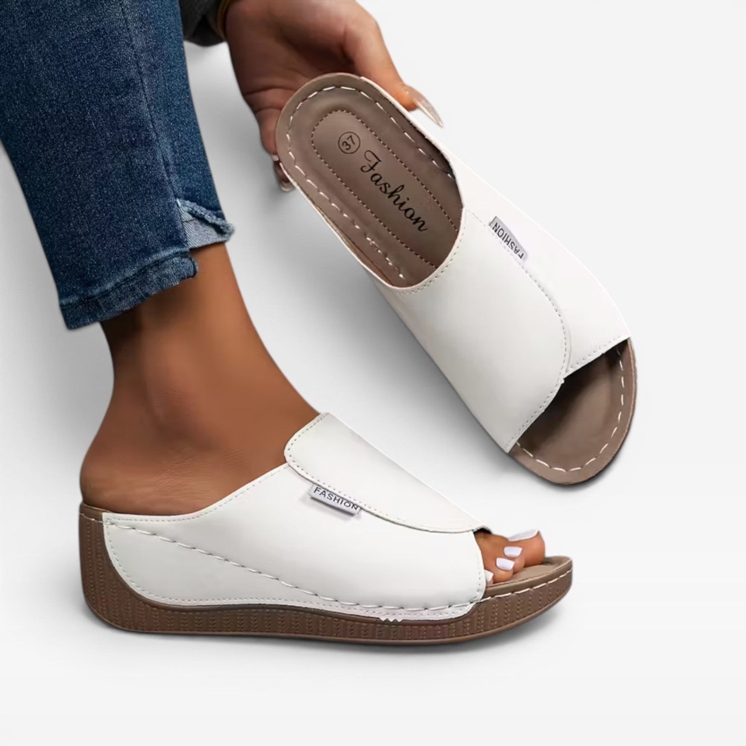 Women's Cushioned Wedge Slide Sandals