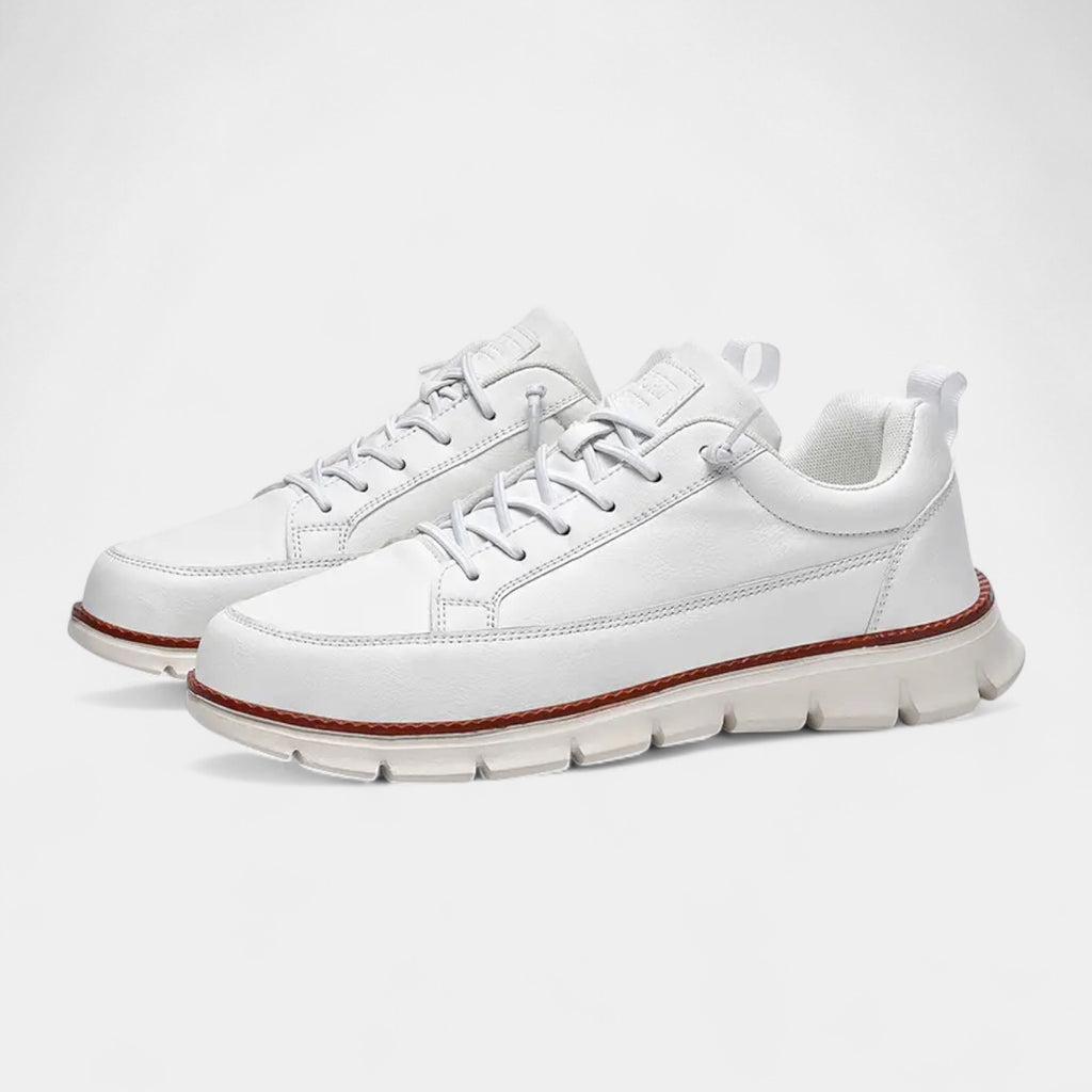 Low Top Lace-Up Leather Sneakers Regular Fit for Men