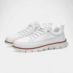 Low Top Lace-Up Leather Sneakers Regular Fit for Men