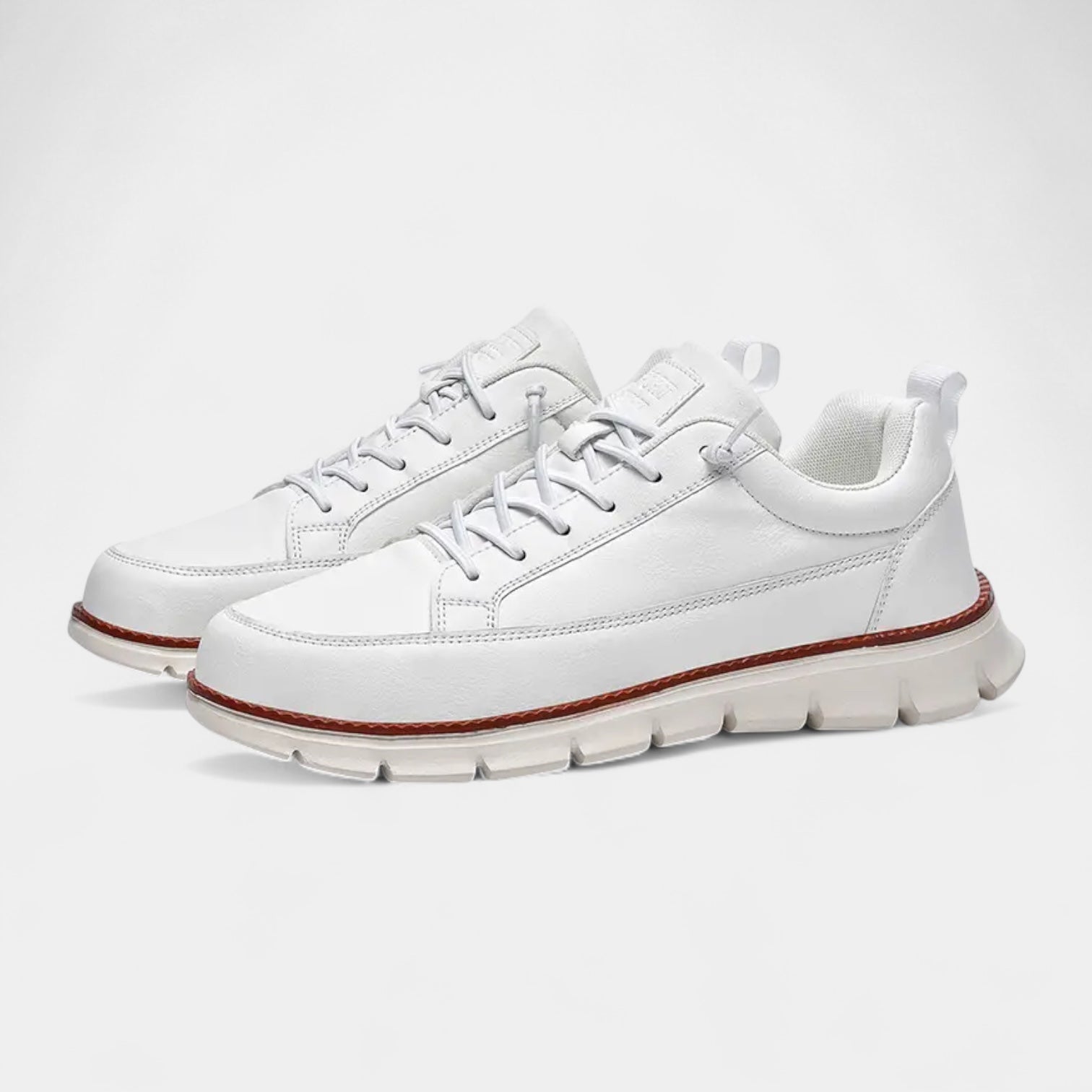 Low Top Lace-Up Leather Sneakers Regular Fit for Men