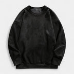 Washed Crewneck Sweater Relaxed Fit Ribbed for Men