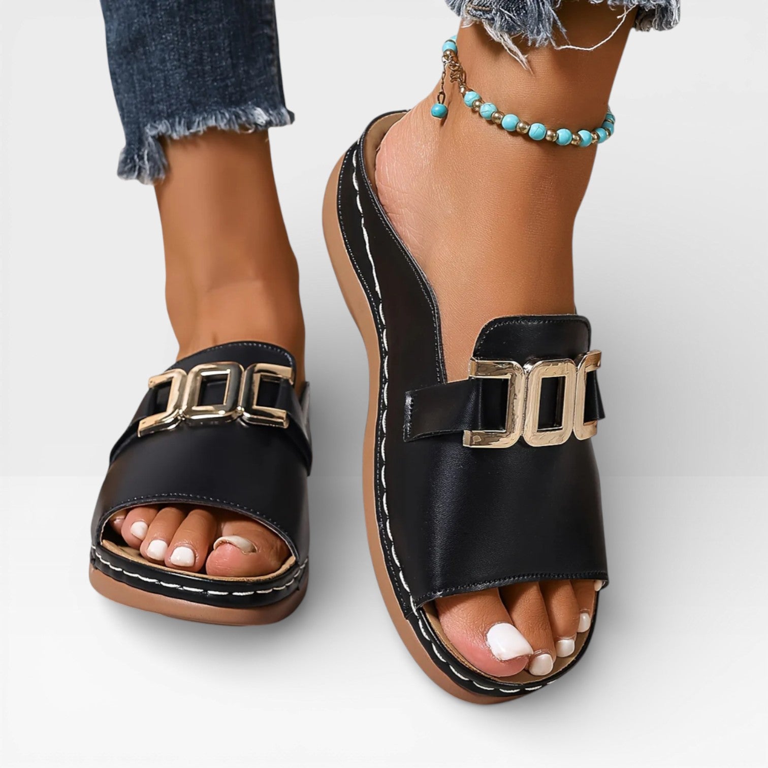 Women's Dressy Buckle Sandals with Adjustable Fit