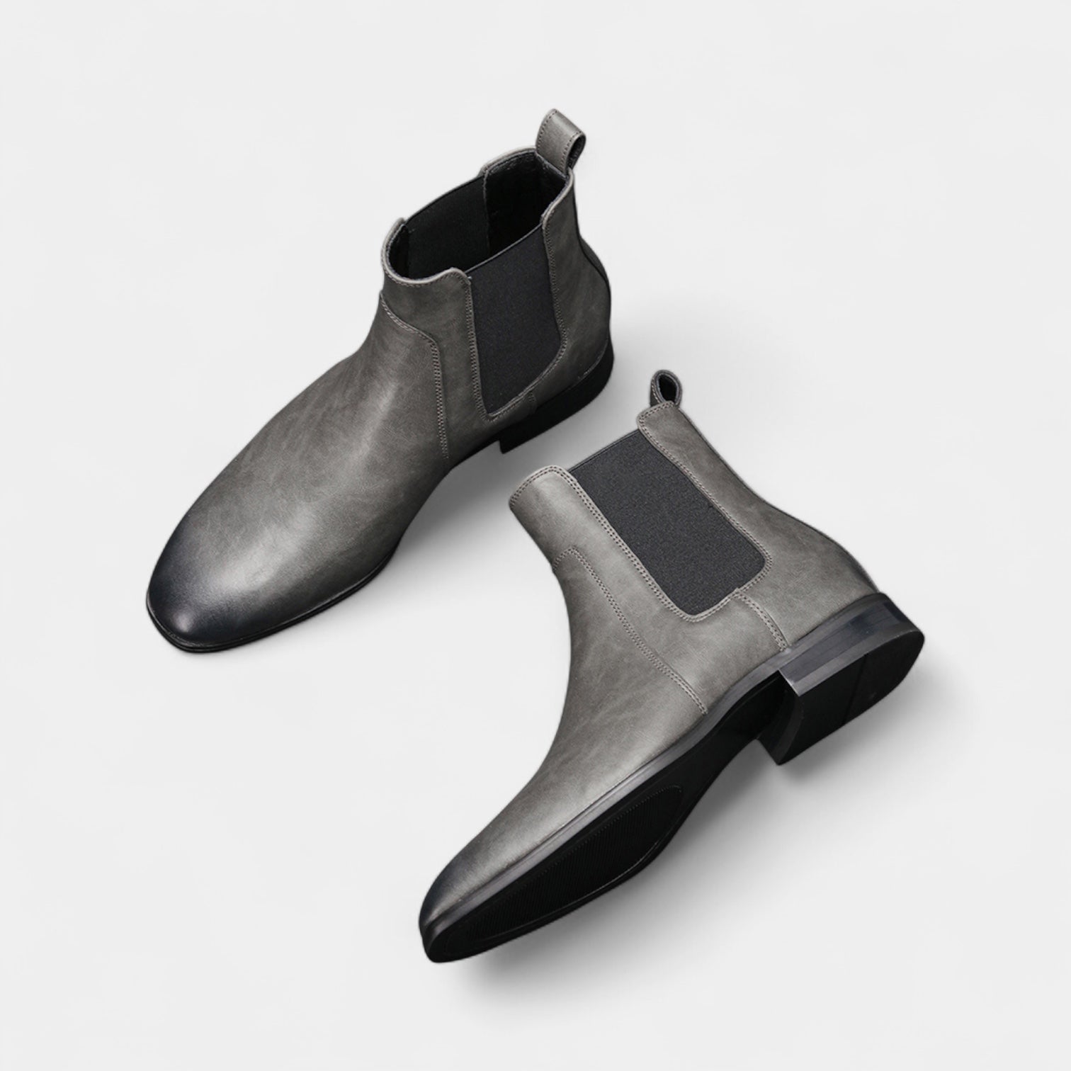 Faux Leather Chelsea Boots Elastic Panel for Men