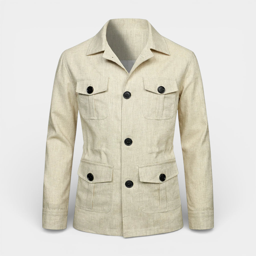 Button-Front Utility Jacket Regular Fit for Men