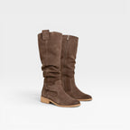 Women's Knee-High Suede Buckle Boots