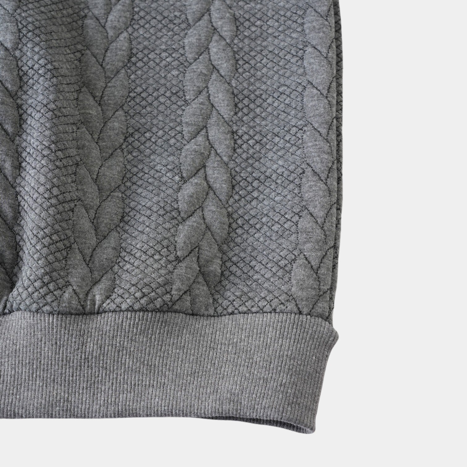 Quarter-Zip Textured Cable Knit Pullover for Men