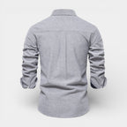 Long Sleeve Button-Up Shirt Contrast Cuff for Men