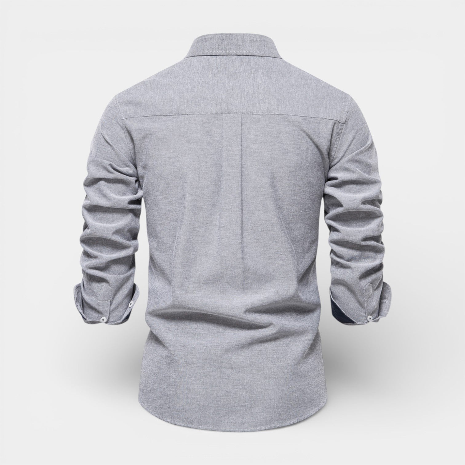 Long Sleeve Button-Up Shirt Contrast Cuff for Men