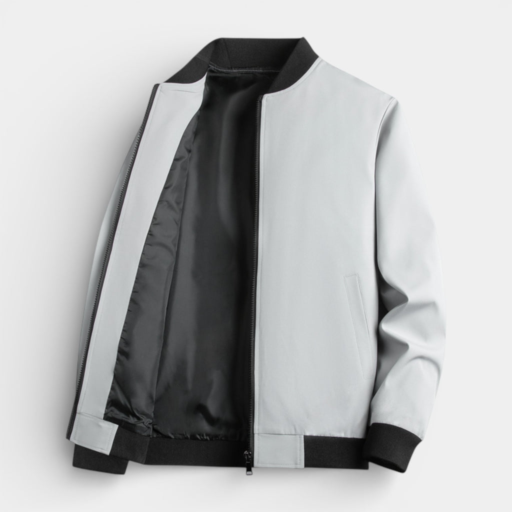 Zip-Front Stand Collar Jacket Regular Fit for Men