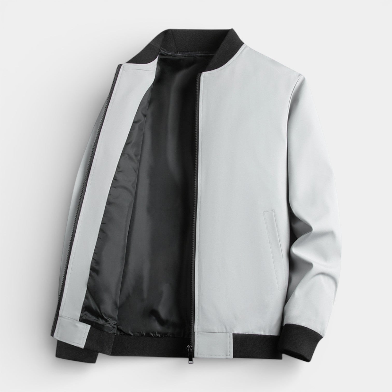 Zip-Front Stand Collar Jacket Regular Fit for Men