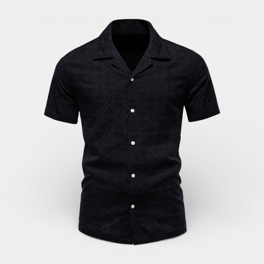 Camp Collar Short Sleeve Button-Up Shirt for Men
