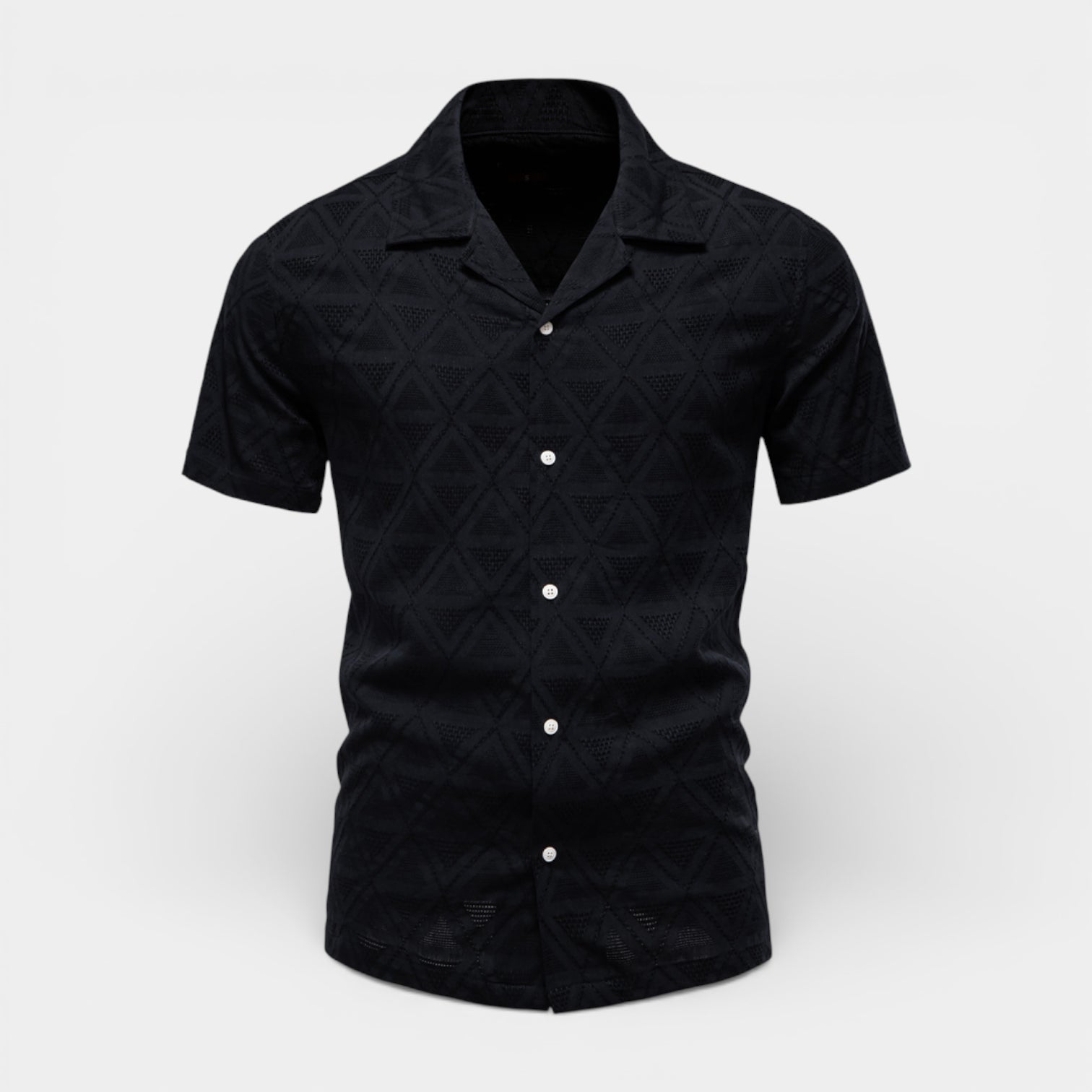 Camp Collar Short Sleeve Button-Up Shirt for Men