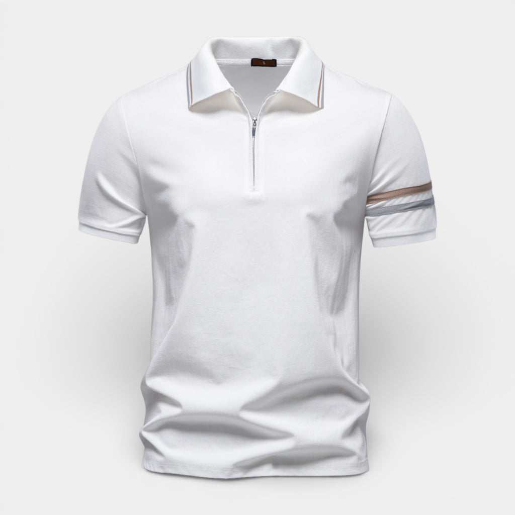 Short Sleeve Half Zip Polo Shirt Regular Fit for Men