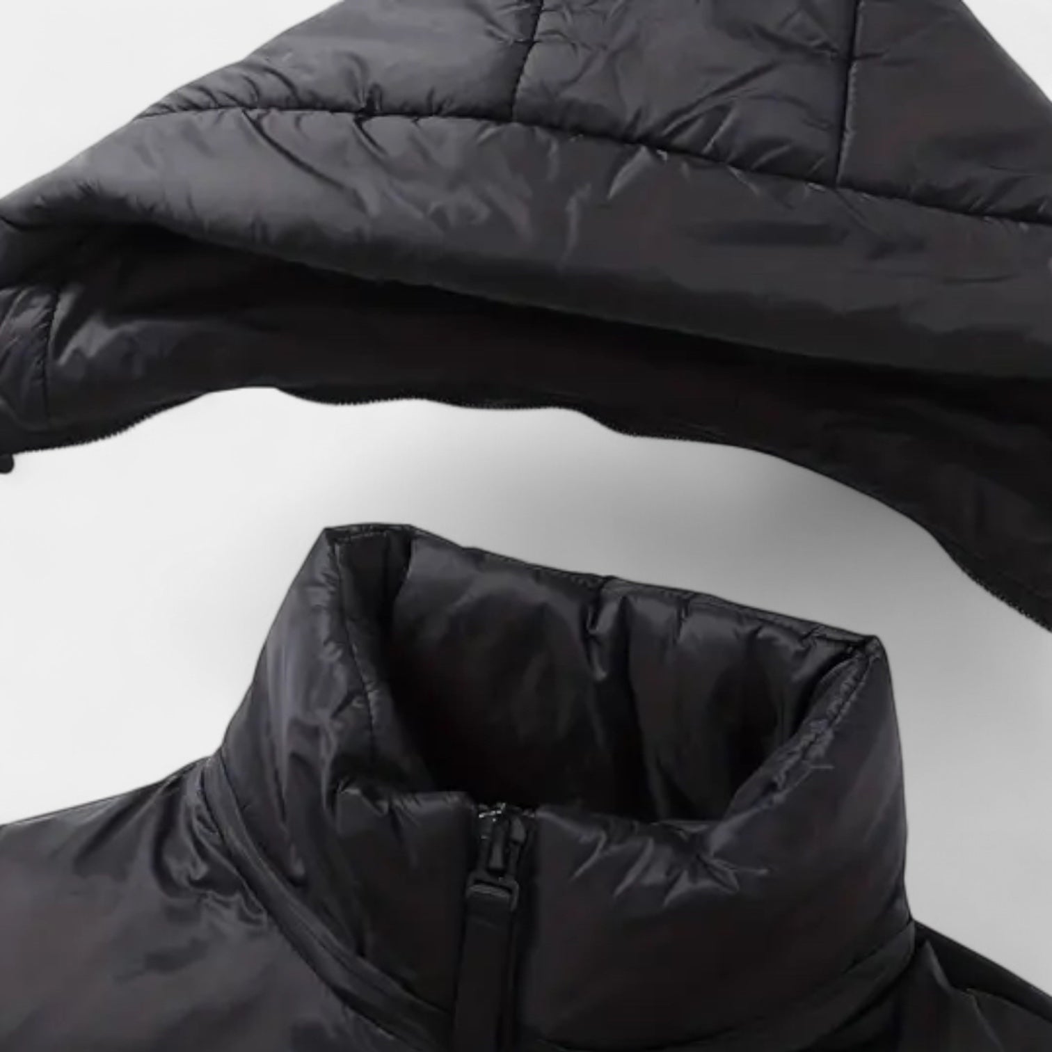 Thick Puffer Jacket Detachable Hood Regular Fit for Men
