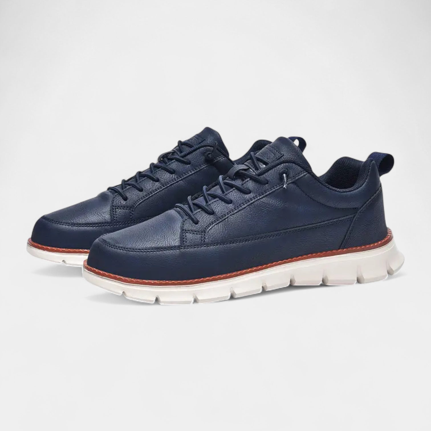 Low Top Lace-Up Leather Sneakers Regular Fit for Men