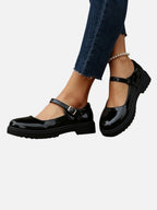 Women's Glossy Mary Jane Loafers for Everyday Comfort