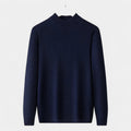 Merino Blend Half-Turtleneck Pullover Ribbed Knit for Men