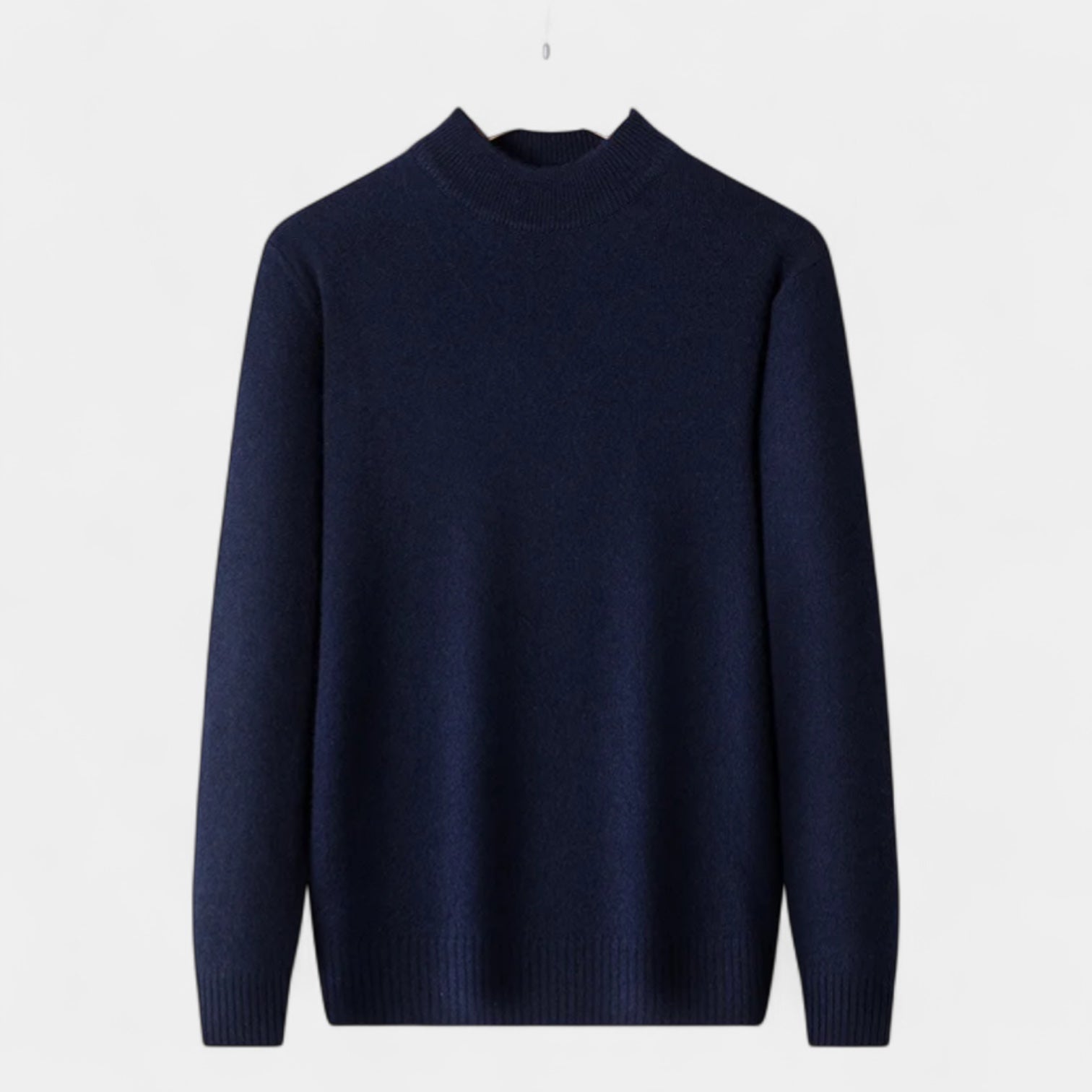 Merino Blend Half-Turtleneck Pullover Ribbed Knit for Men