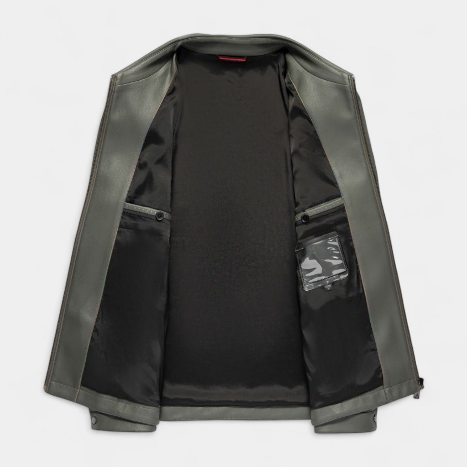 Genuine Leather Jacket Full Zip Regular Fit for Men