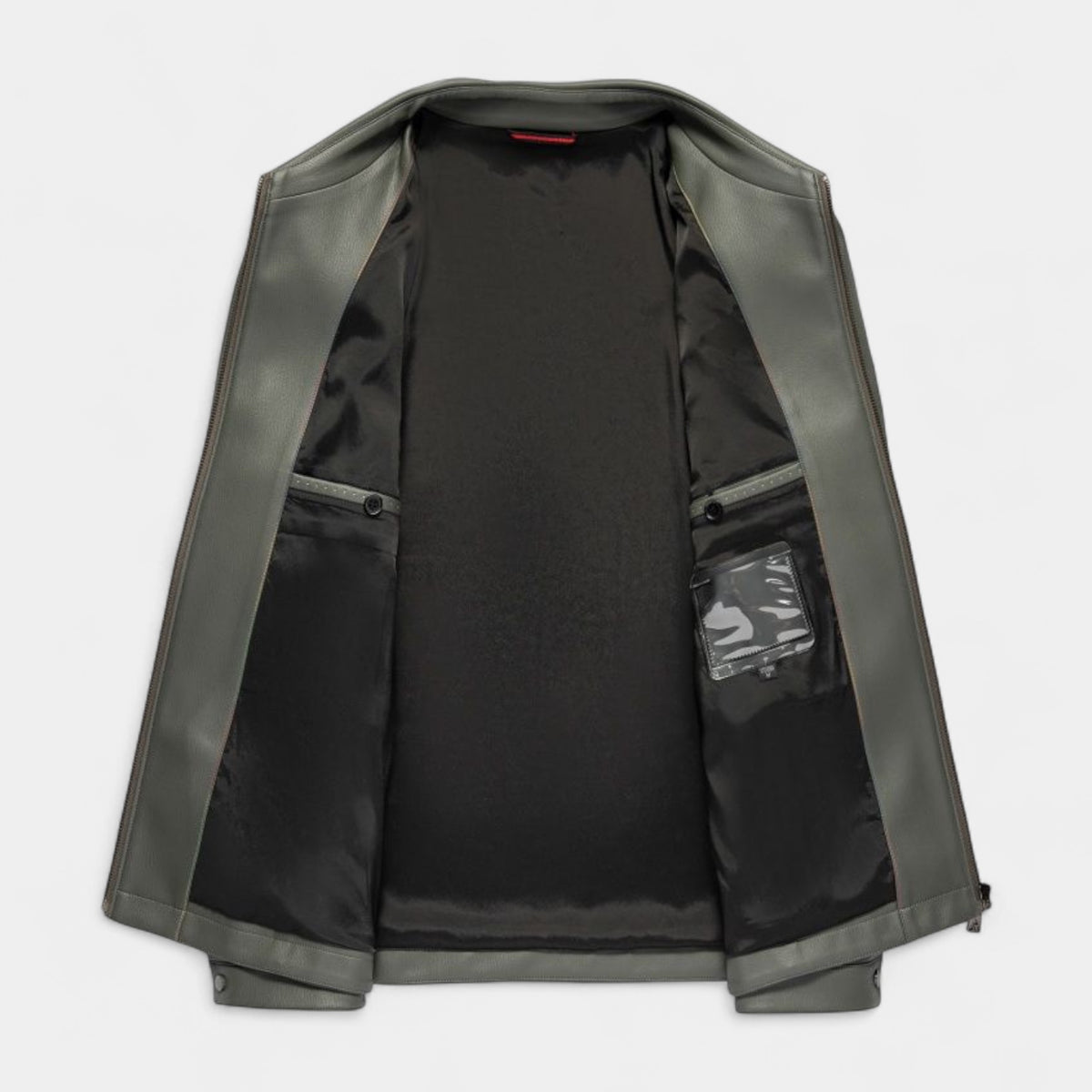 Genuine Leather Jacket Full Zip Regular Fit for Men