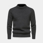 Chunky Knit Wool Blend Crewneck Sweater for Men
