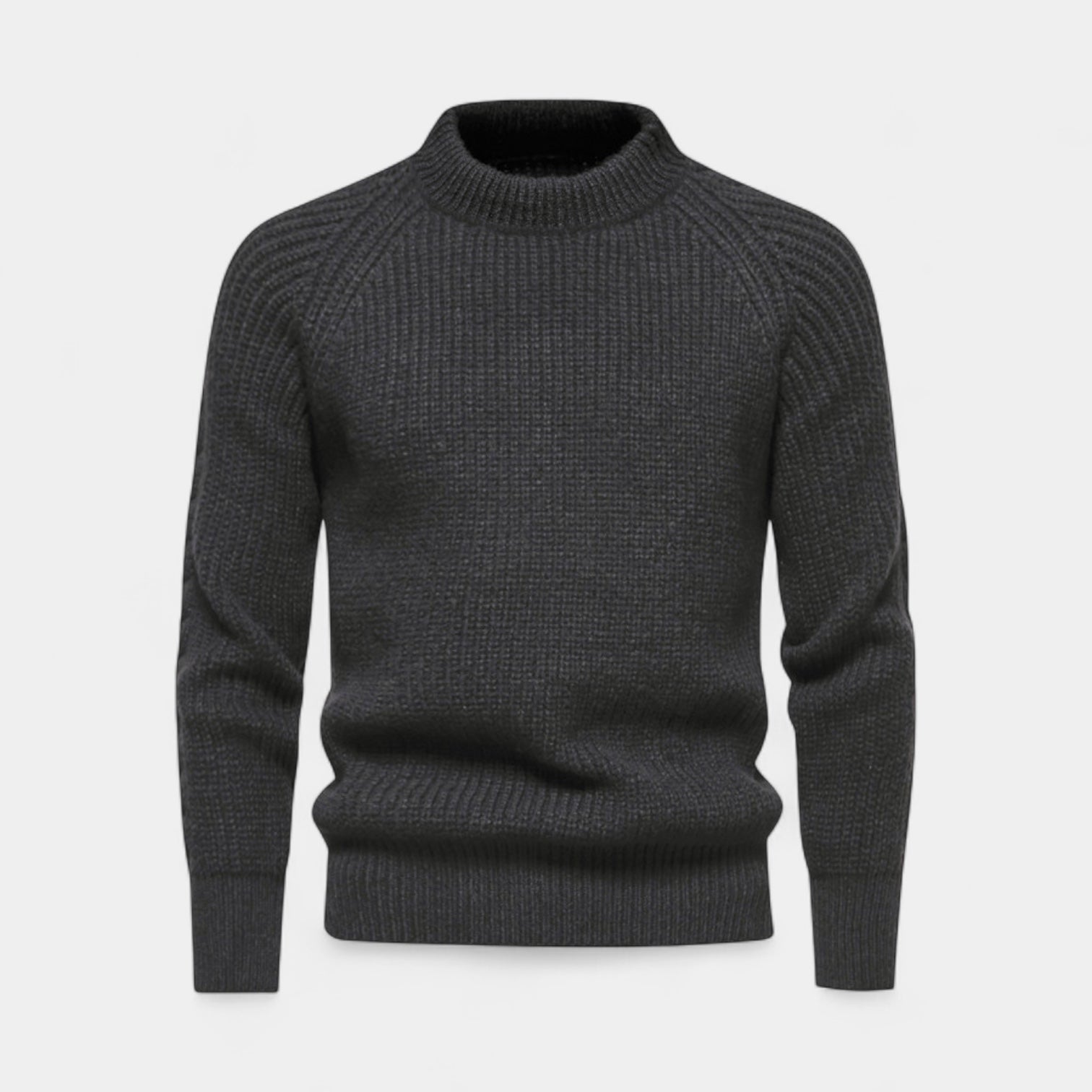 Chunky Knit Wool Blend Crewneck Sweater for Men