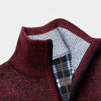 Fleece Lined Half-Zip Pullover Sweater Regular Fit for Men