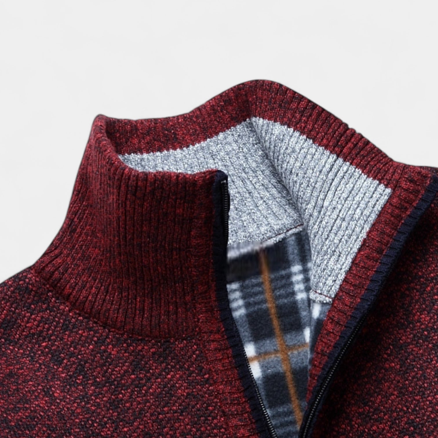 Fleece Lined Half-Zip Pullover Sweater Regular Fit for Men
